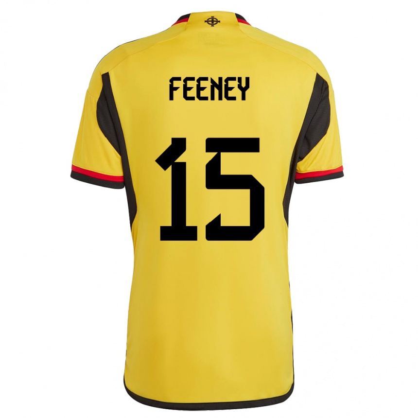 Men Football Northern Ireland George Feeney #15 White Away Jersey 24-26 T-Shirt