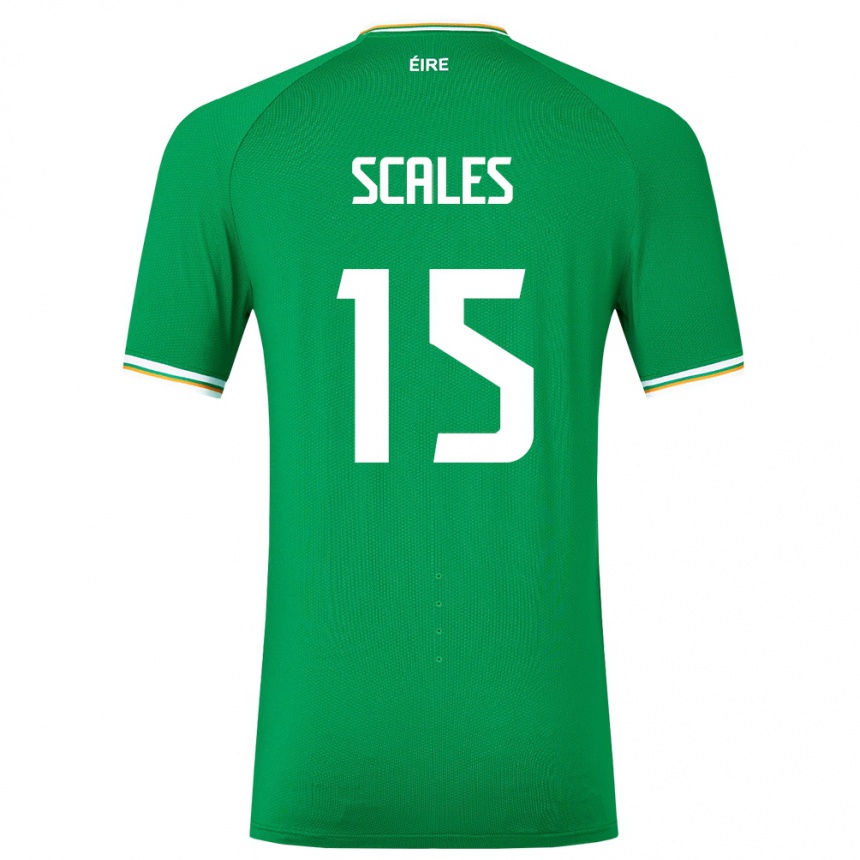 Women Football Ireland Liam Scales #15 Green Home Jersey 24-26 T-Shirt
