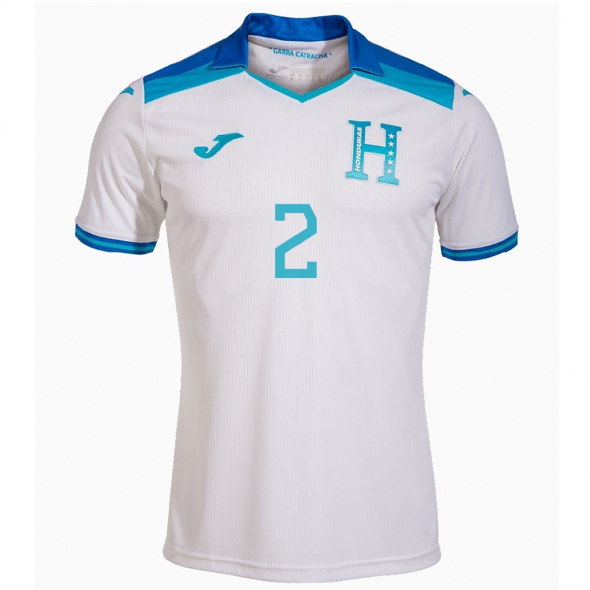 Women Football Honduras Stiven Boquín #2 White Home Jersey 24-26 T-Shirt