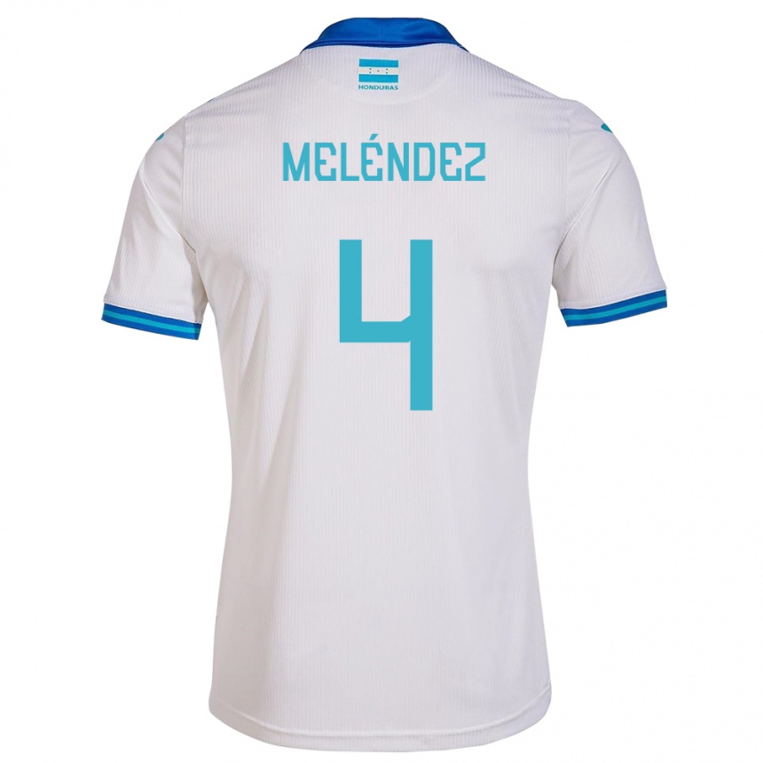 Women Football Honduras Carlos Meléndez #4 White Home Jersey 24-26 T-Shirt