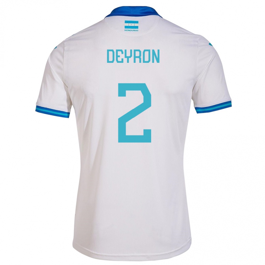 Women Football Honduras Deyron Martínez #2 White Home Jersey 24-26 T-Shirt