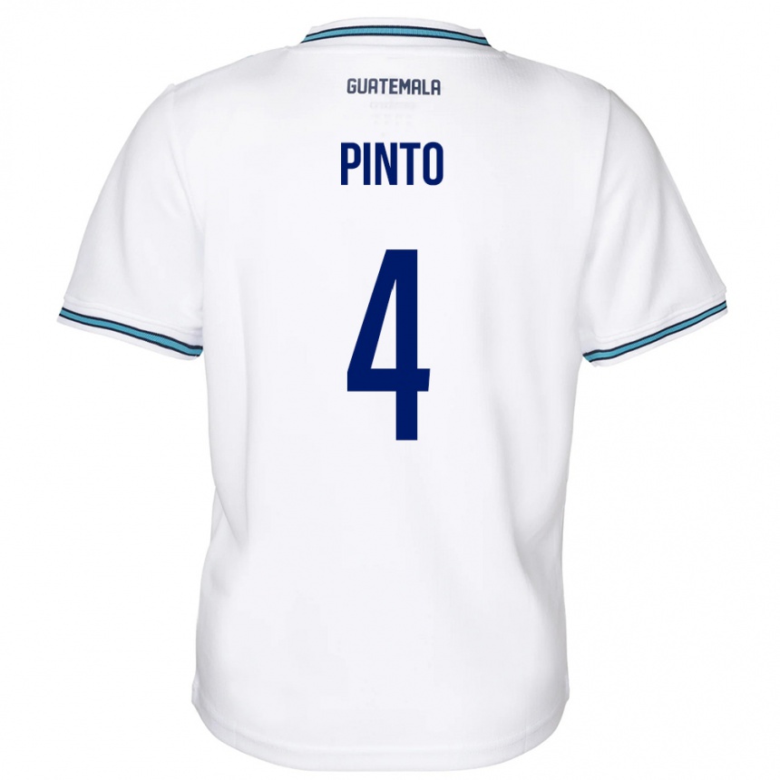 Women Football Guatemala José Carlos Pinto #4 White Home Jersey 24-26 T-Shirt
