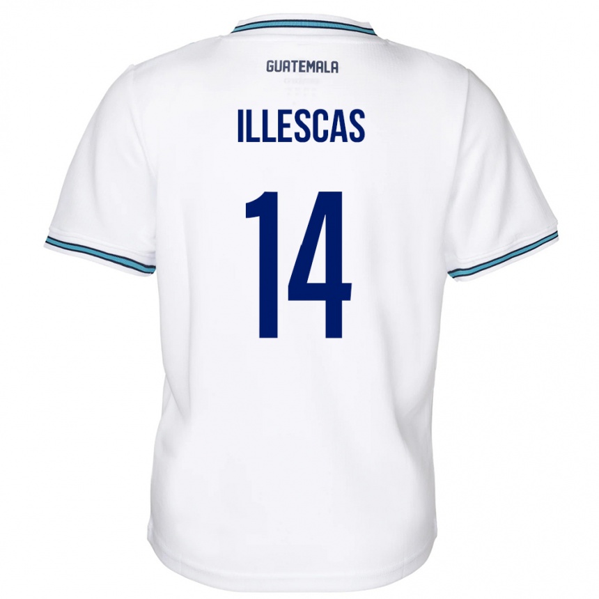 Women Football Guatemala Kevin Illescas #14 White Home Jersey 24-26 T-Shirt