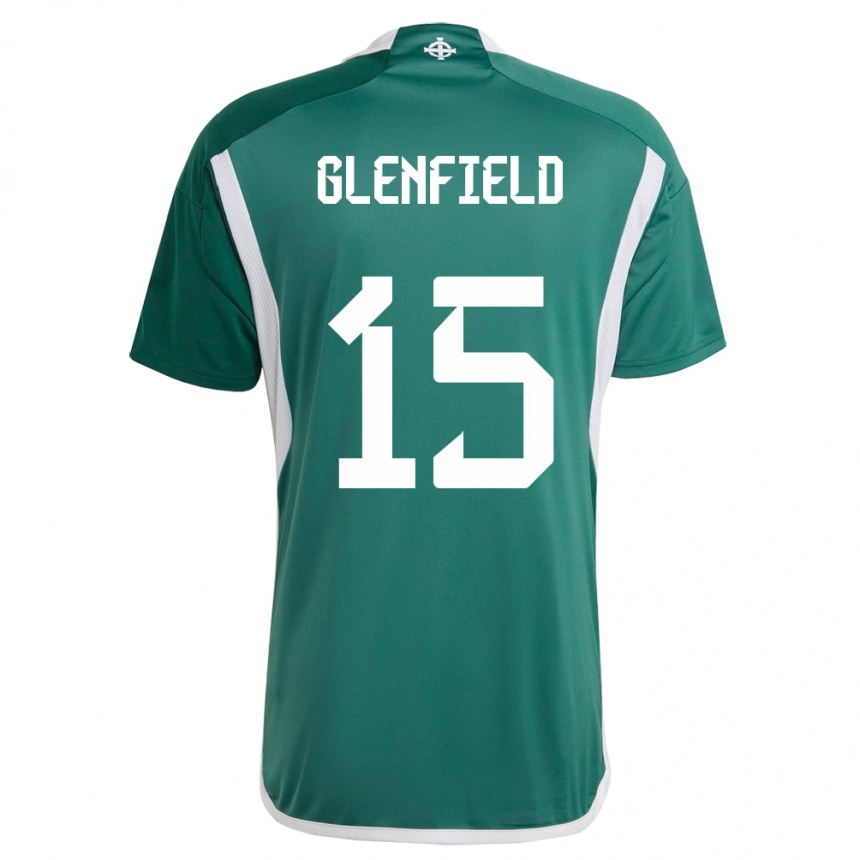 Women Football Northern Ireland Sam Glenfield #15 Green Home Jersey 24-26 T-Shirt