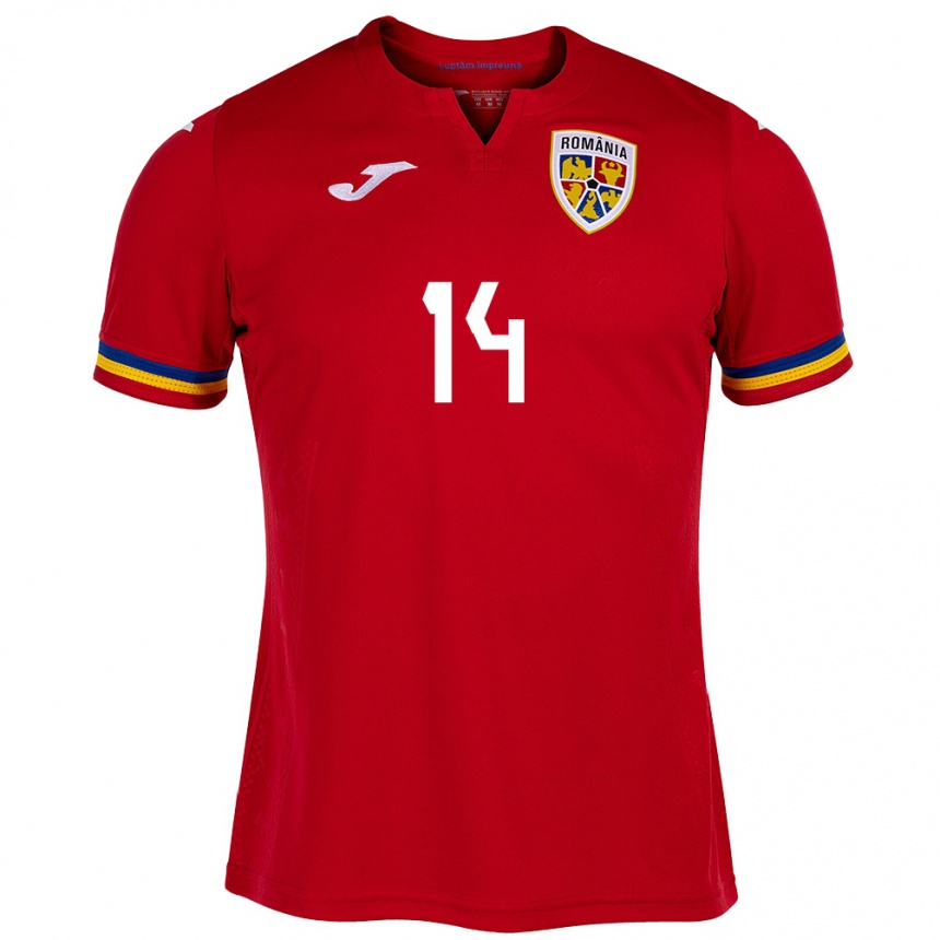 Women Football Romania Costyn Gheorghe #14 Red Away Jersey 24-26 T-Shirt