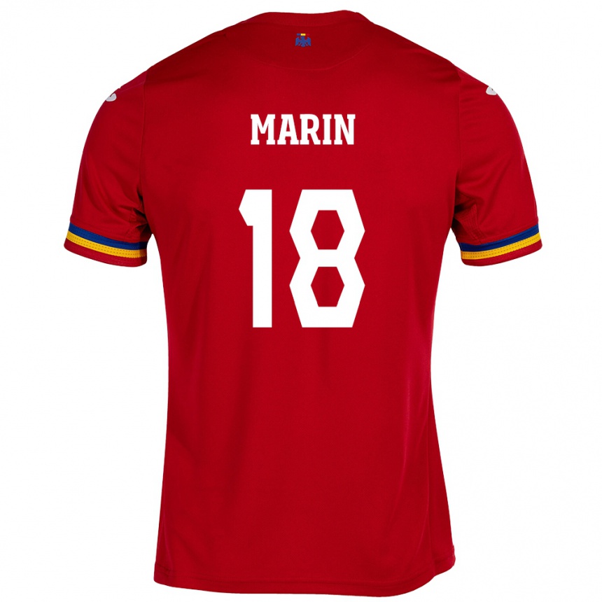 Women Football Romania Răzvan Marin #18 Red Away Jersey 24-26 T-Shirt