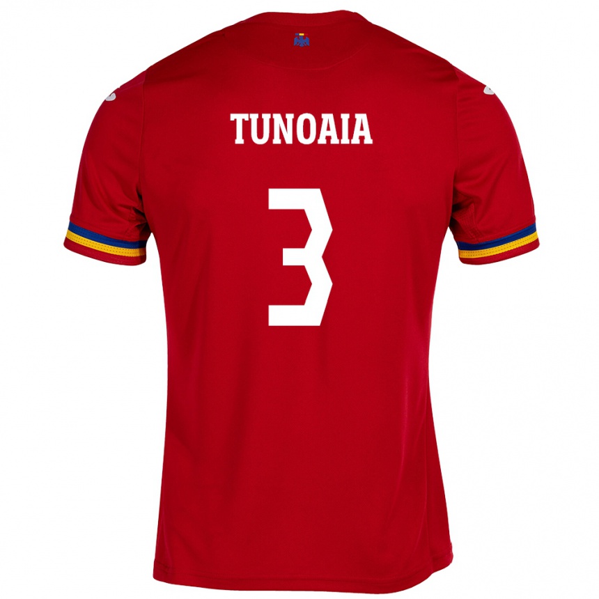 Women Football Romania Alexandra Tunoaia #3 Red Away Jersey 24-26 T-Shirt