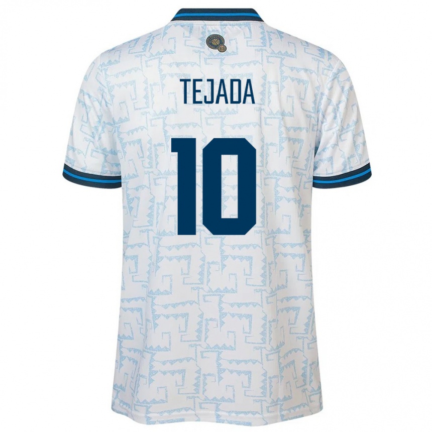 Women Football El Salvador Rafael Tejada #10 White Away Jersey 24-26 T-Shirt
