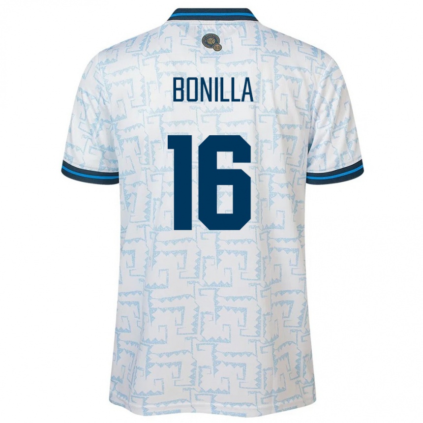 Women Football El Salvador Elmer Bonilla #16 White Away Jersey 24-26 T-Shirt