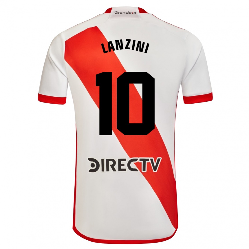 Kids Football Manuel Lanzini #10 White Red Home Jersey 2023/24 T-Shirt
