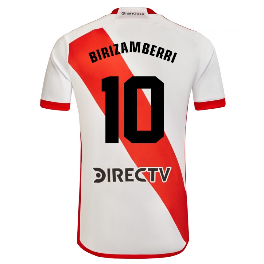 Kids Football María Carolina Birizamberri Rivero #10 White Red Home Jersey 2023/24 T-Shirt