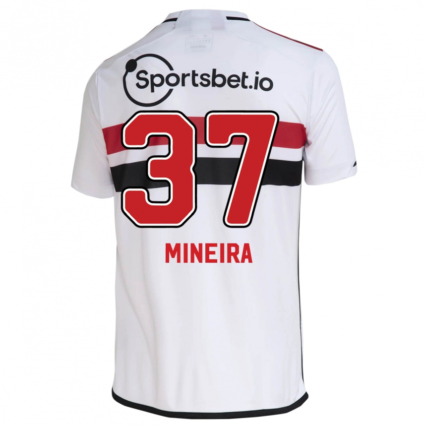 Kids Football Rafa Mineira #37 White Home Jersey 2023/24 T-Shirt