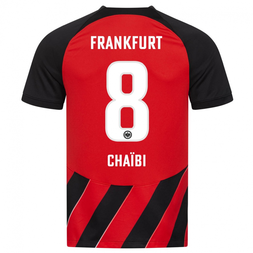 Kids Football Farès Chaïbi #8 Red Black Home Jersey 2023/24 T-Shirt