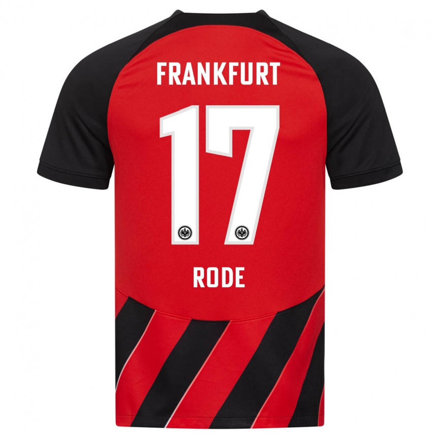 Kids Football Sebastian Rode #17 Red Black Home Jersey 2023/24 T-Shirt