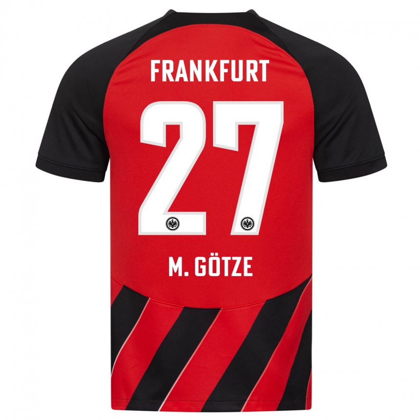 Kids Football Mario Götze #27 Red Black Home Jersey 2023/24 T-Shirt