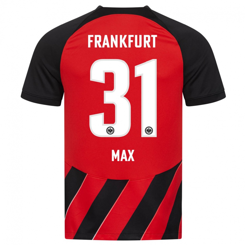 Kids Football Philipp Max #31 Red Black Home Jersey 2023/24 T-Shirt