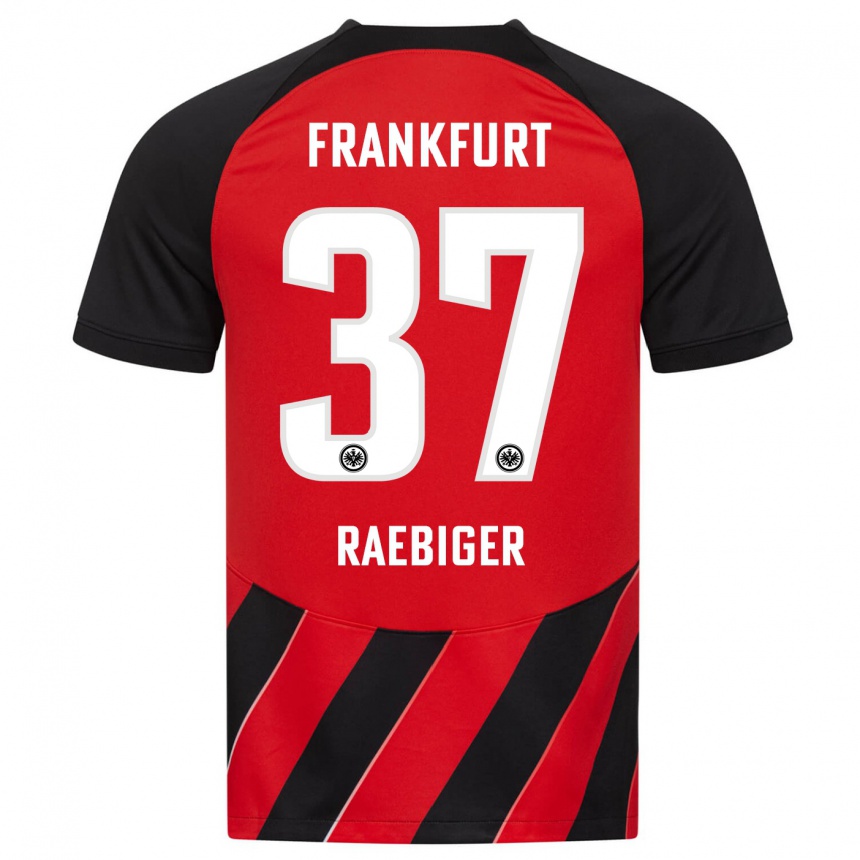 Kids Football Sidney Raebiger #37 Red Black Home Jersey 2023/24 T-Shirt