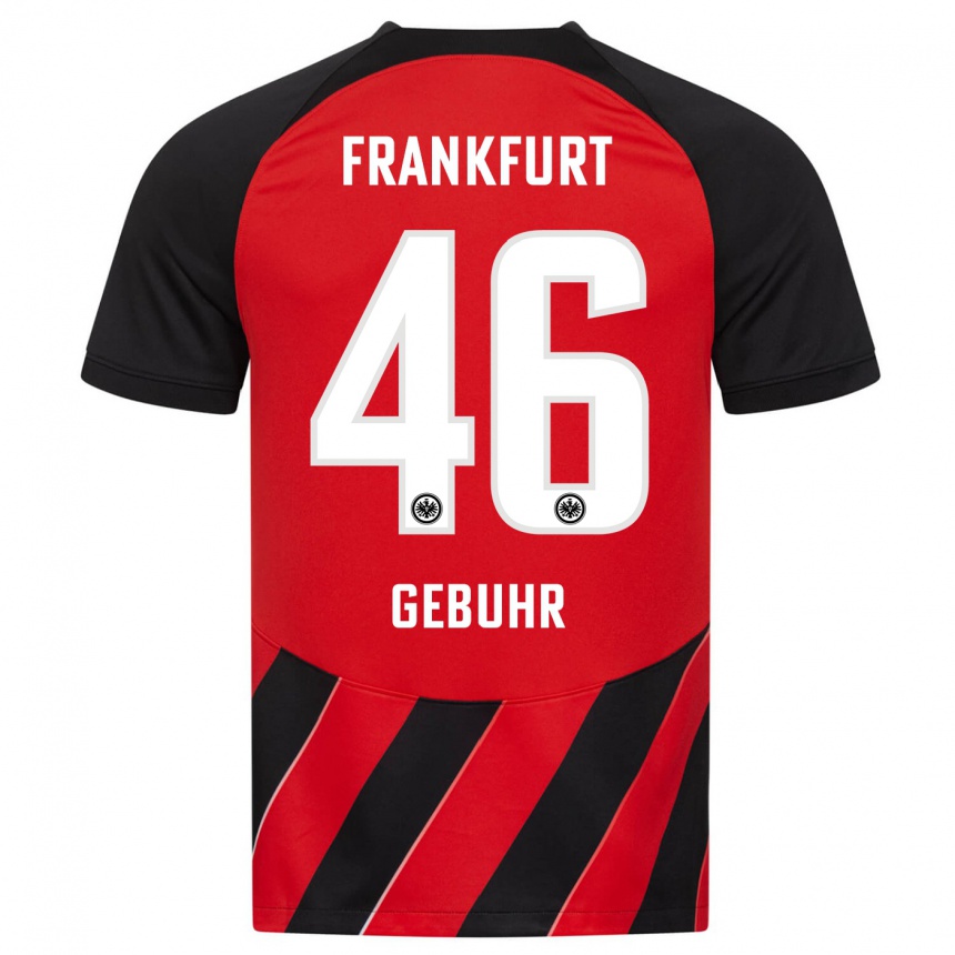 Kids Football Dario Gebuhr #46 Red Black Home Jersey 2023/24 T-Shirt