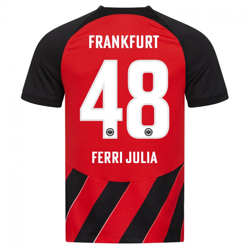 Kids Football Nacho Ferri #48 Red Black Home Jersey 2023/24 T-Shirt