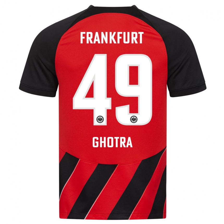 Kids Football Harpreet Ghotra #49 Red Black Home Jersey 2023/24 T-Shirt