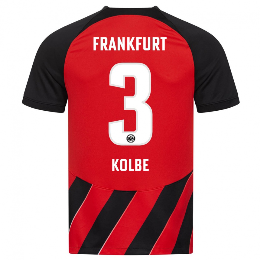 Kids Football Louis Kolbe #3 Red Black Home Jersey 2023/24 T-Shirt