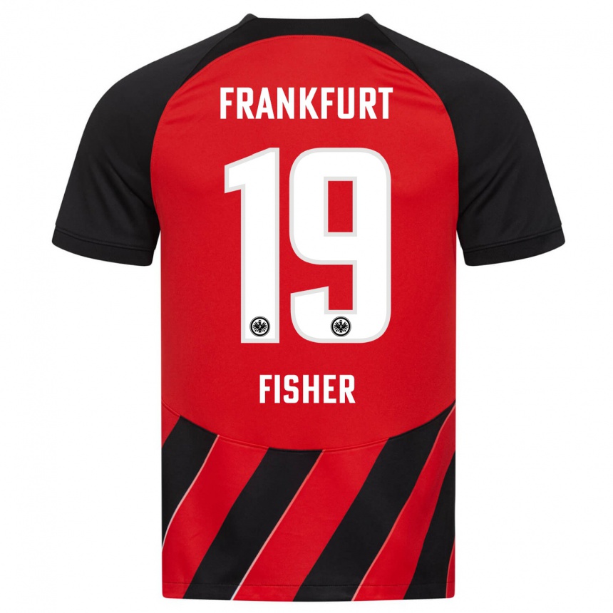 Kids Football Ben-Luca Fisher #19 Red Black Home Jersey 2023/24 T-Shirt