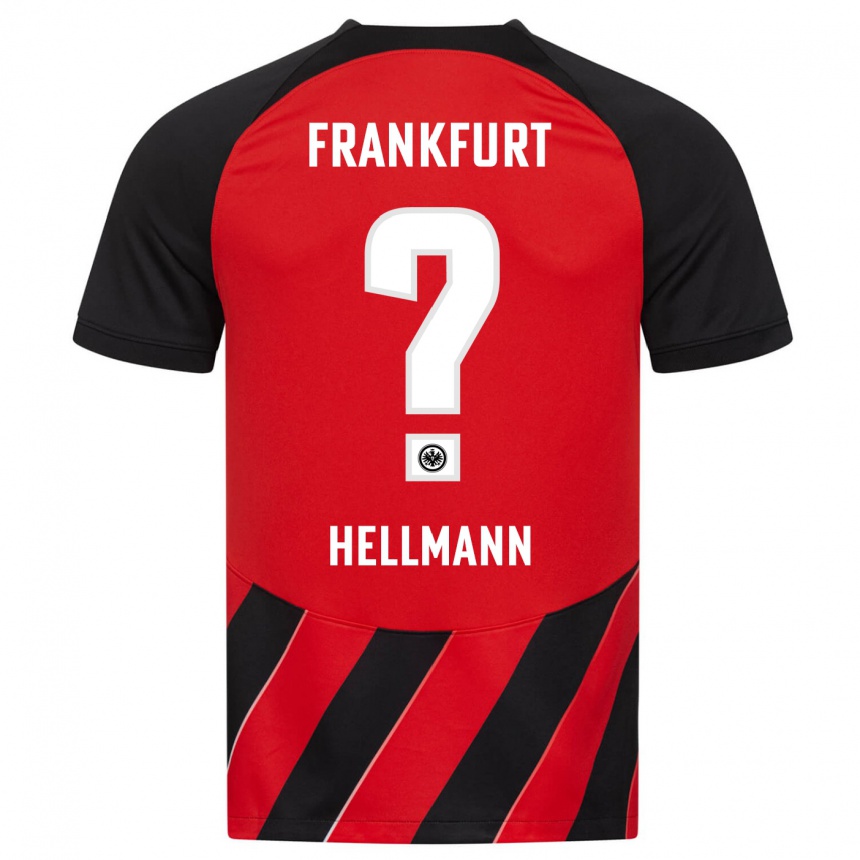 Kids Football Melvin Hellmann #0 Red Black Home Jersey 2023/24 T-Shirt