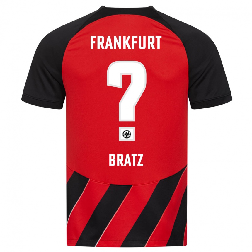 Kids Football Julian Brätz #0 Red Black Home Jersey 2023/24 T-Shirt