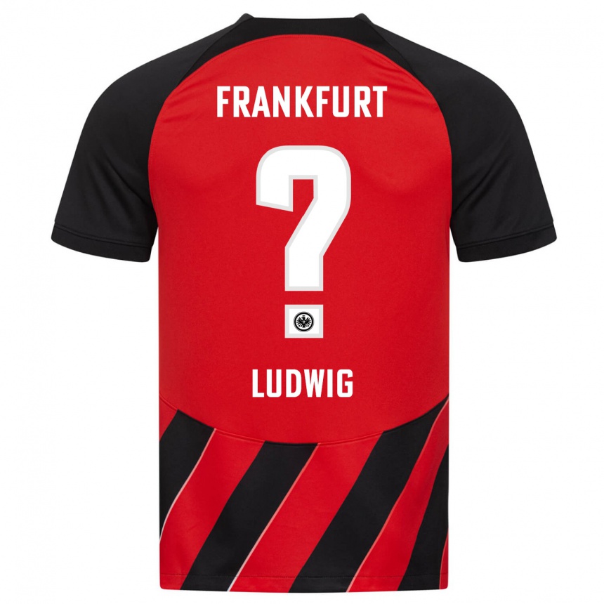 Kids Football Finn Ludwig #0 Red Black Home Jersey 2023/24 T-Shirt