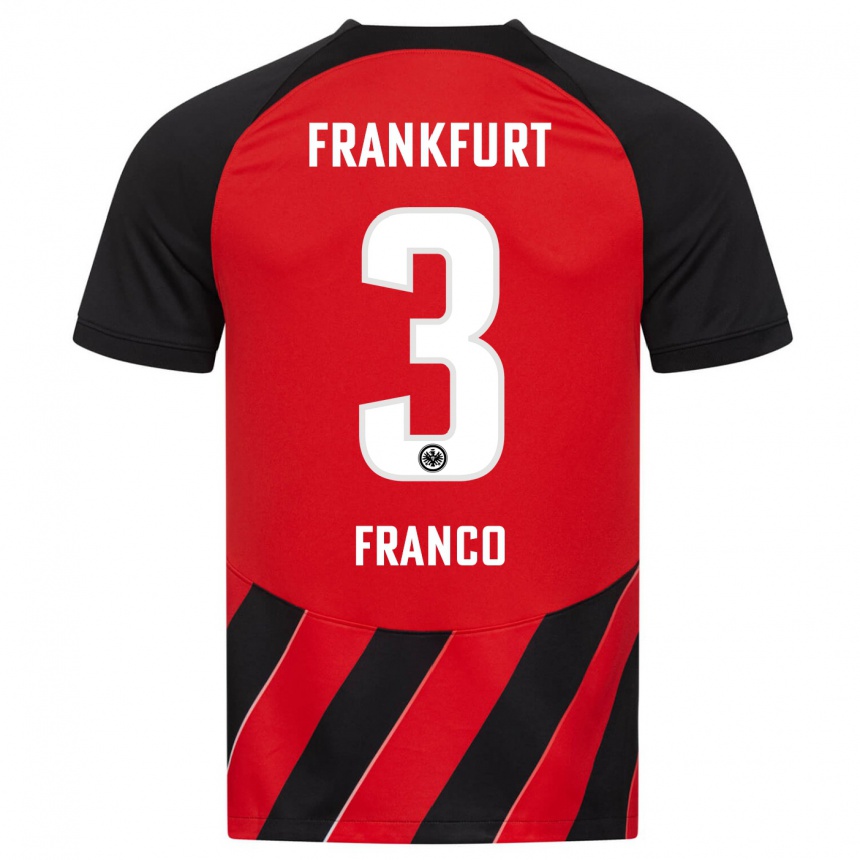 Kids Football Giuseppe Franco #3 Red Black Home Jersey 2023/24 T-Shirt