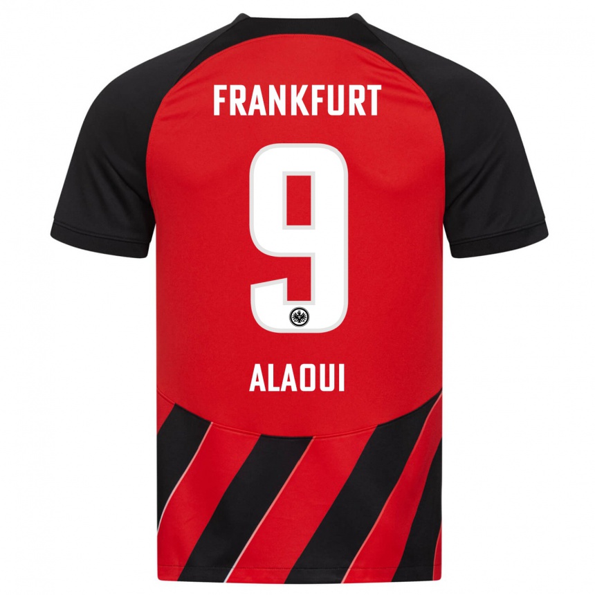 Kids Football Anas Alaoui #9 Red Black Home Jersey 2023/24 T-Shirt