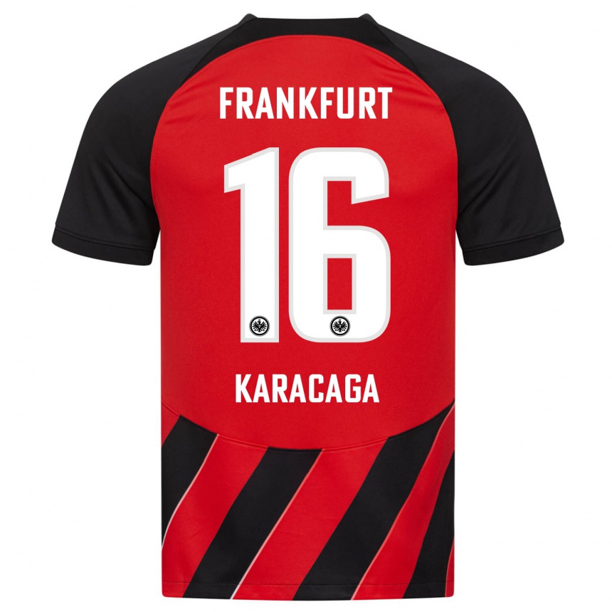 Kids Football Tom Karacaga #16 Red Black Home Jersey 2023/24 T-Shirt