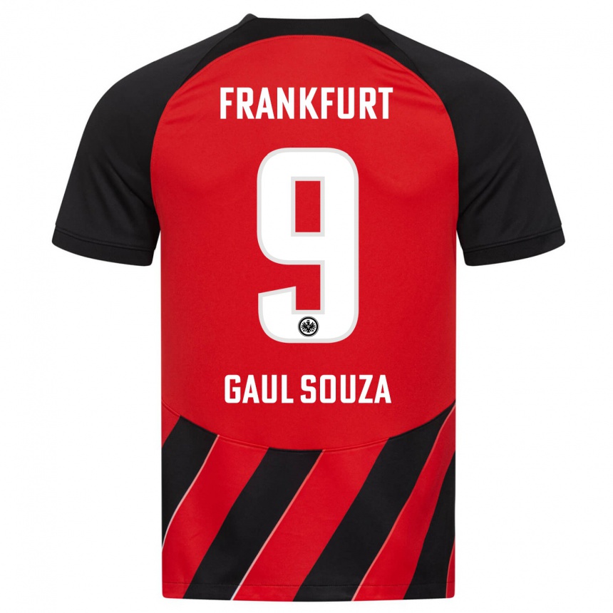 Kids Football Alessandro Gaul Souza #9 Red Black Home Jersey 2023/24 T-Shirt