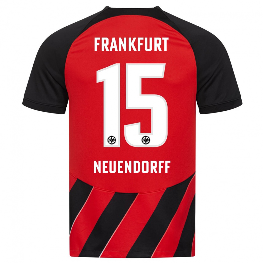 Kids Football Nilo Neuendorff #15 Red Black Home Jersey 2023/24 T-Shirt