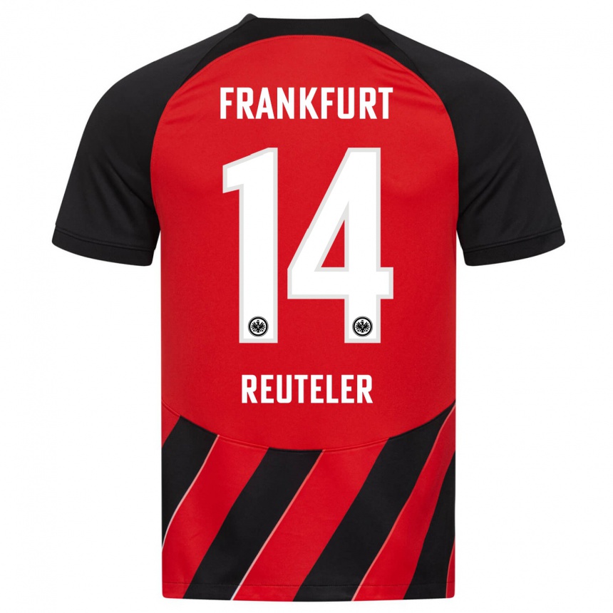 Kids Football Geraldine Reuteler #14 Red Black Home Jersey 2023/24 T-Shirt