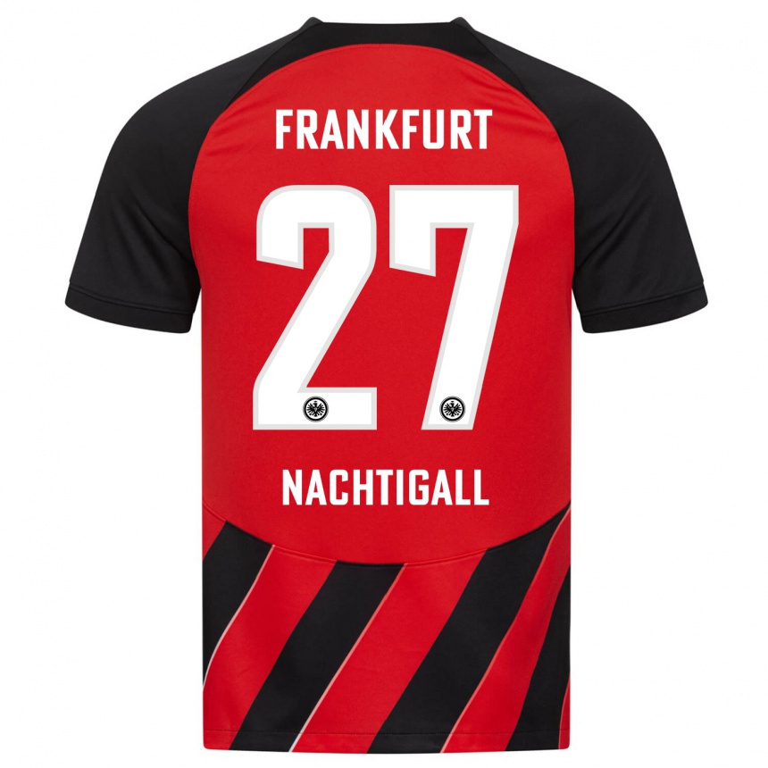 Kids Football Sophie Nachtigall #27 Red Black Home Jersey 2023/24 T-Shirt