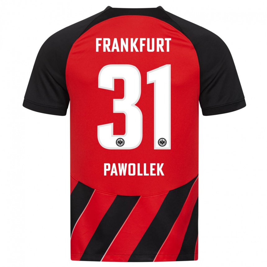 Kids Football Tanja Pawollek #31 Red Black Home Jersey 2023/24 T-Shirt