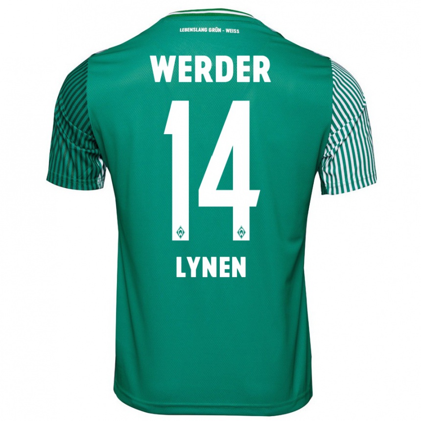 Kids Football Senne Lynen #14 Green Home Jersey 2023/24 T-Shirt