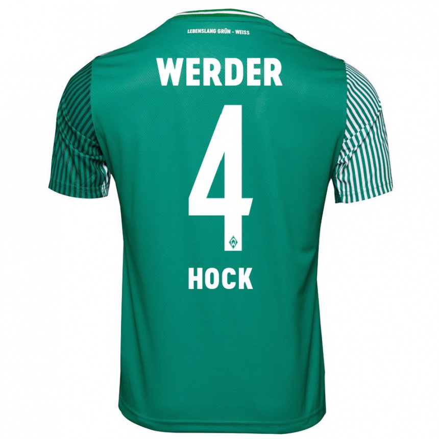 Kids Football Alexander Höck #4 Green Home Jersey 2023/24 T-Shirt