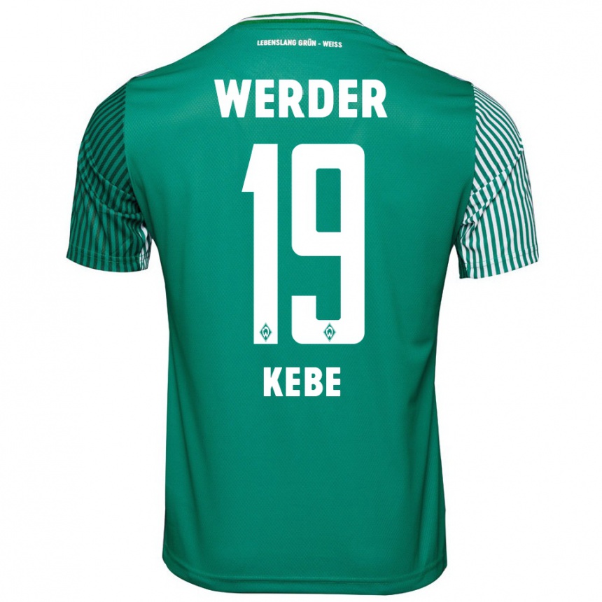 Kids Football David Kébé #19 Green Home Jersey 2023/24 T-Shirt