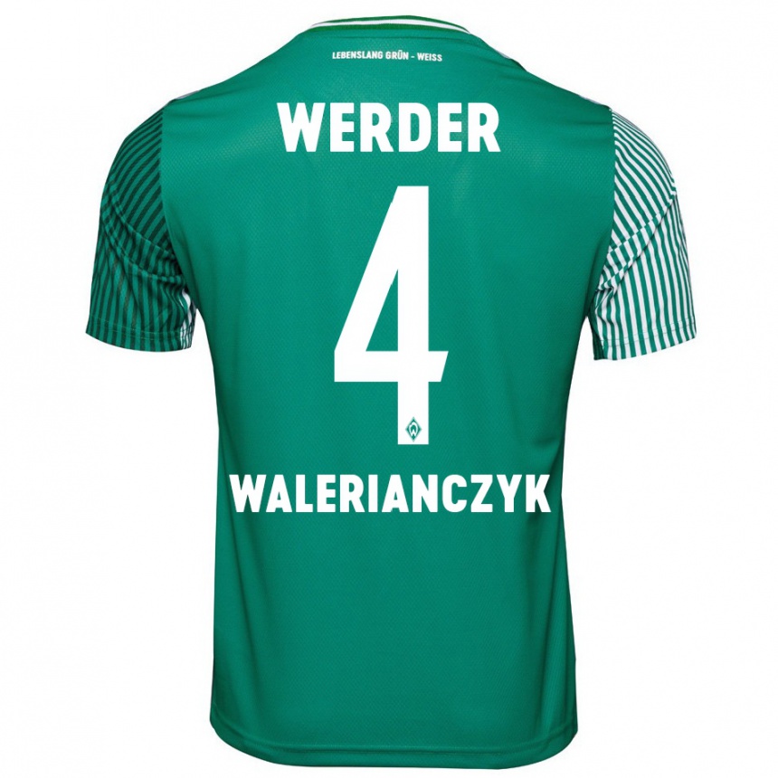 Kids Football Dennis Walerianczyk #4 Green Home Jersey 2023/24 T-Shirt