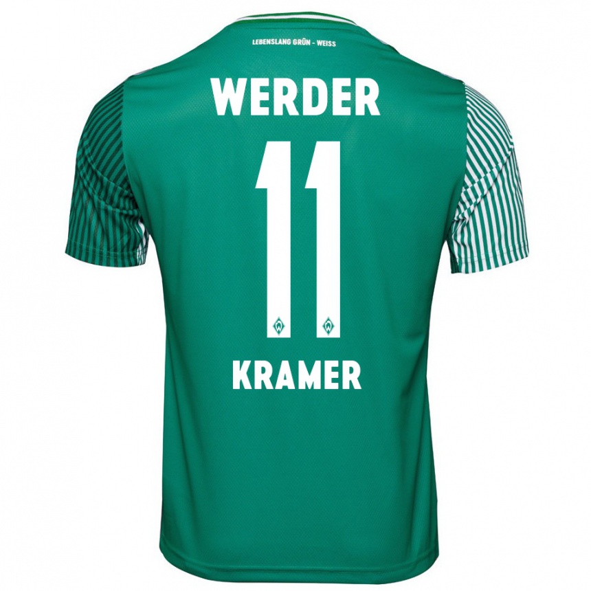 Kids Football Levi-Marinus Kramer #11 Green Home Jersey 2023/24 T-Shirt