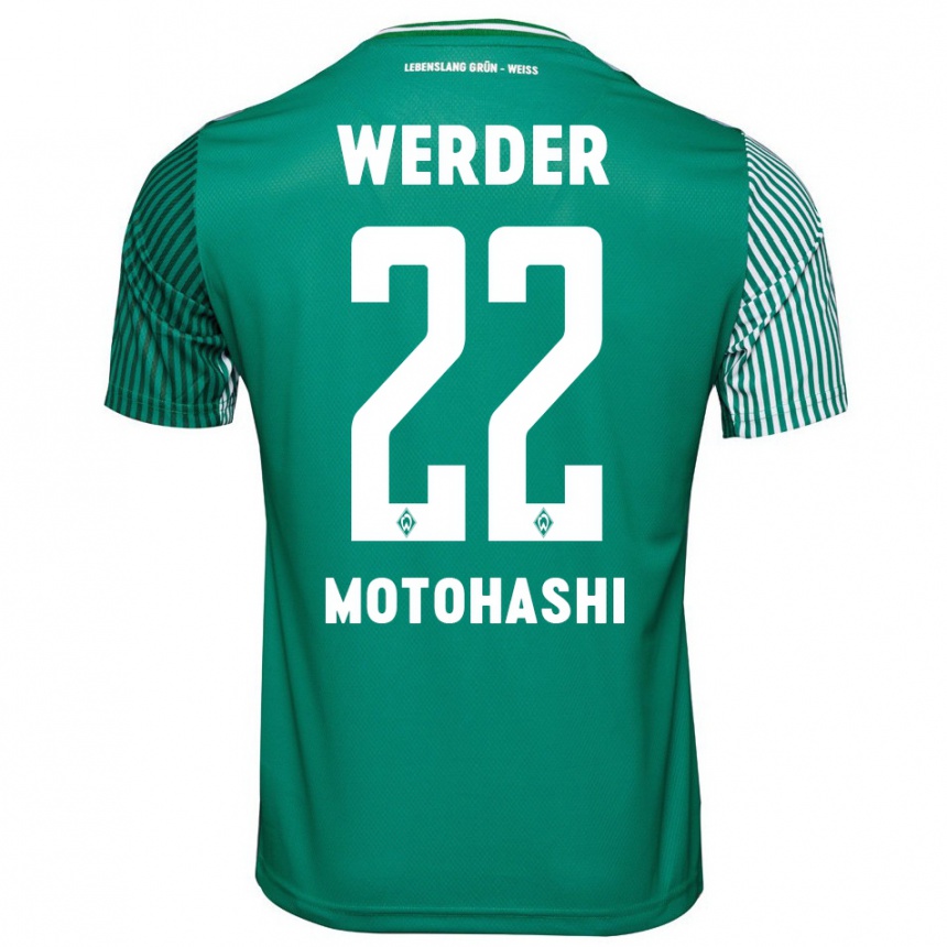 Kids Football Yuzuki Motohashi #22 Green Home Jersey 2023/24 T-Shirt