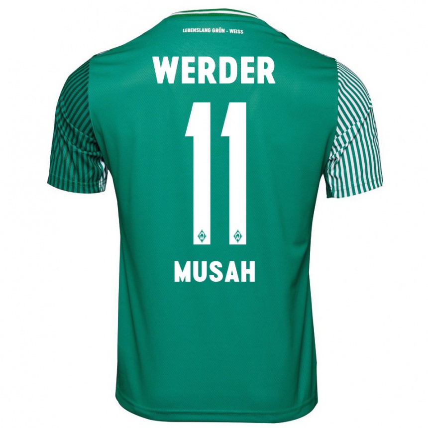 Kids Football Salim Musah #11 Green Home Jersey 2023/24 T-Shirt