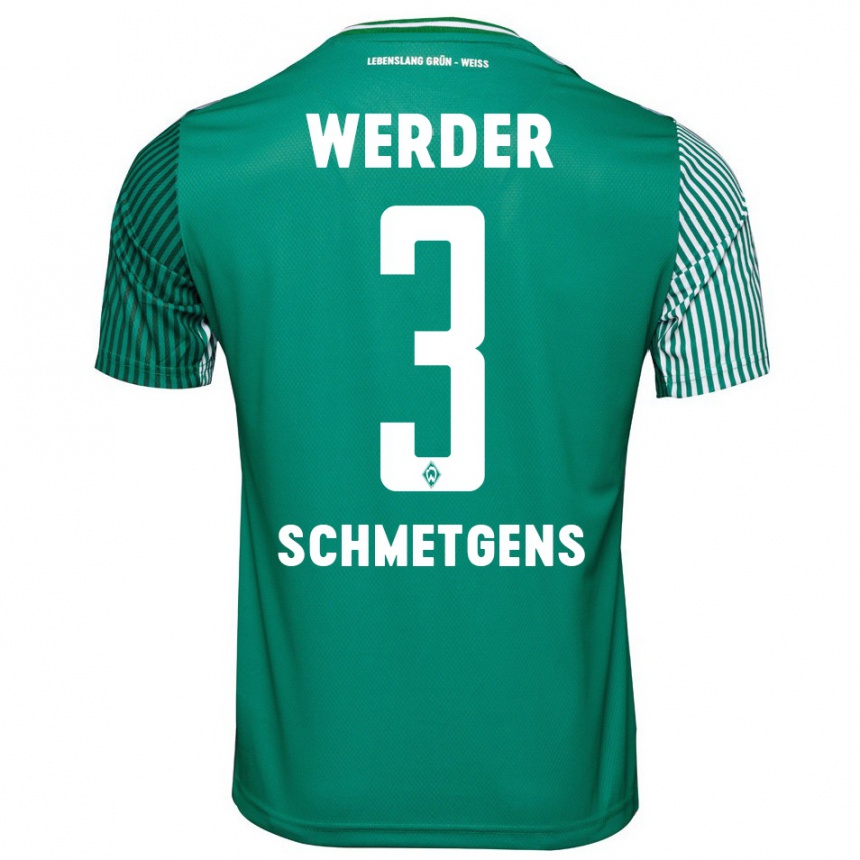 Kids Football Mick Schmetgens #3 Green Home Jersey 2023/24 T-Shirt