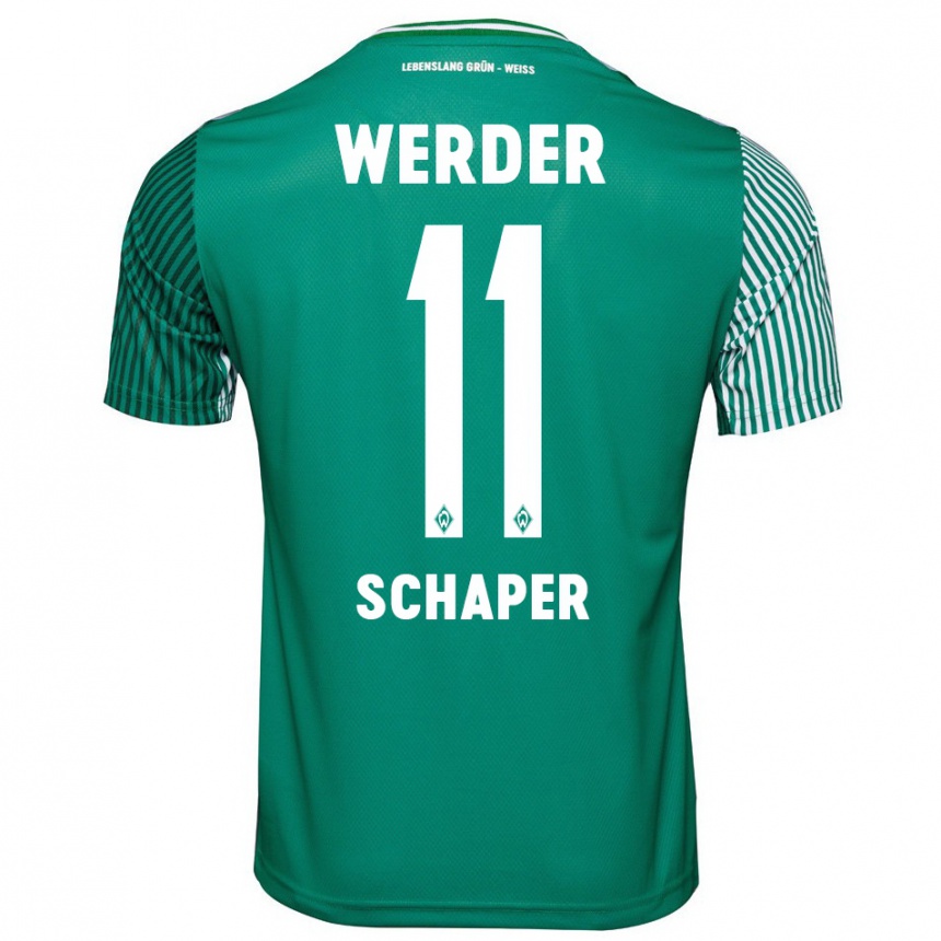 Kids Football Wilken Schaper #11 Green Home Jersey 2023/24 T-Shirt