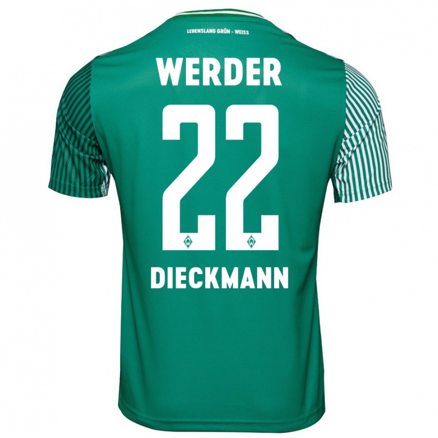 Kids Football Rieke Dieckmann #22 Green Home Jersey 2023/24 T-Shirt