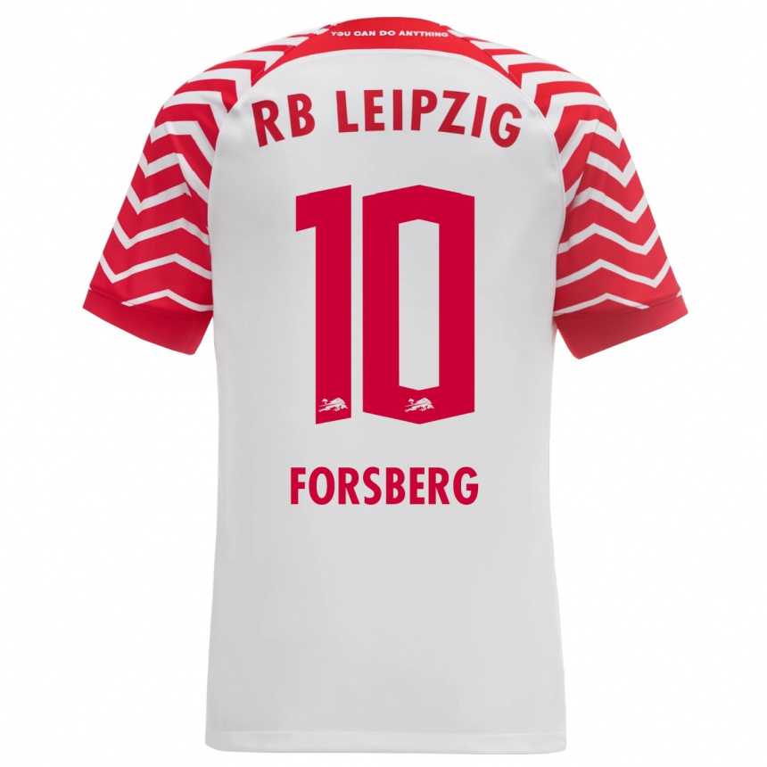 Kids Football Emil Forsberg #10 White Home Jersey 2023/24 T-Shirt