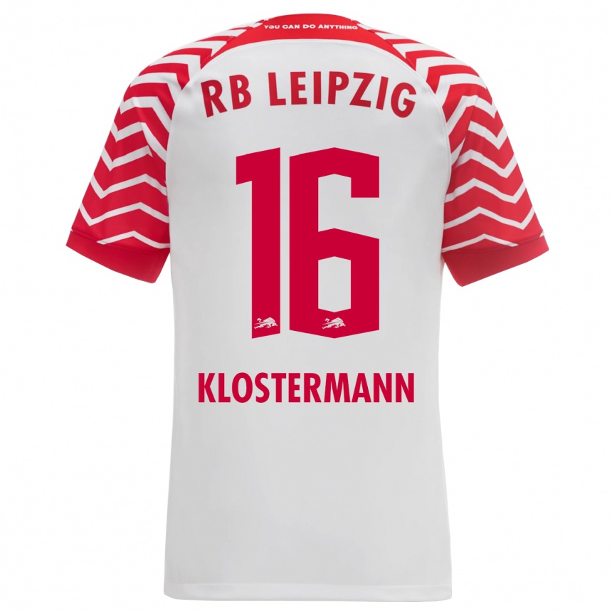 Kids Football Lukas Klostermann #16 White Home Jersey 2023/24 T-Shirt