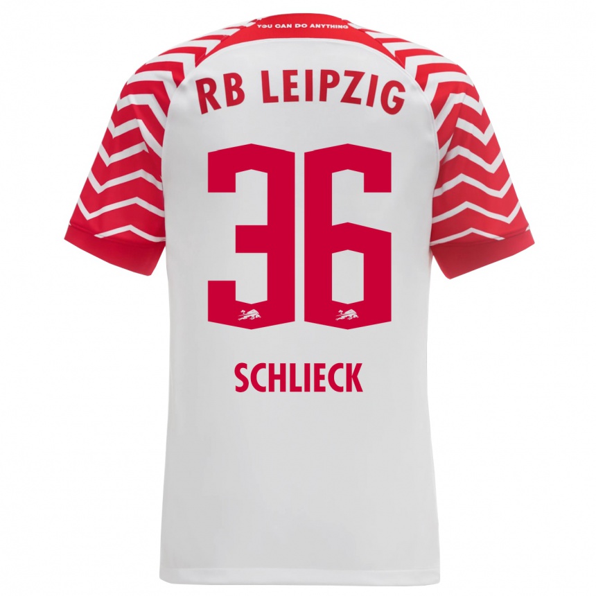 Kids Football Timo Schlieck #36 White Home Jersey 2023/24 T-Shirt